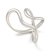 Non-Tarnish 304 Stainless Steel Open Cuff Ring for Women RJEW-A043-24P-2