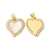 Rack Plating Brass Micro Pave  Cubic Zirconia Pendants KK-B068-44G-1