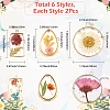 12Pcs 6 Styles Transparent Clear Epoxy Resin Pendants RESI-SC0036-60B-2