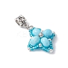 Dyed Synthetic Imperial Jasper & Glass Seed Beaded Star European Dangle Charms PALLOY-MZ00693-01-3