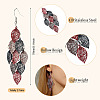 2 Pairs 430 Stainless Steel Leaf Dangle Earrings EJEW-TA0001-83C-4
