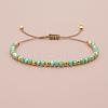 Glass & Brass Round Beads Braided Bead Bracelets RD6595-6-1
