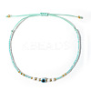 Glass Seed Beads & Resin Braided Bead Bracelets TK7632-11-1