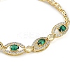 Cubic Zirconia Oval Link Chain Bracelet BJEW-Z069-01G-03-2