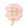 Brass Micro Pave Cubic Zirconia Pendants KK-U053-25G-03-1