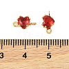 Brass Pave Cubic Zirconia Heart Connector Charms KK-P347-02G-03-4