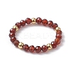 3Pcs Natural Gemstone Faceted Round Stretch Finger Rings RJEW-JR00636-3
