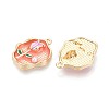 Rack Plating Alloy Enamel and ABS Imitation Pearl Pendants ENAM-T024-83A-G-2