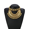 Ethnic Style Zinc Alloy Coin Tassel Statement Bib Necklaces for Women FS-WGFF897-01-2