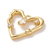 Ion Plating(IP) Brass Micro Pave Cubic Zirconia Pendants KK-U042-03G-2