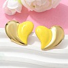 Heart 304 Stainless Steel Stud Earrings EJEW-A130-01G-02-4