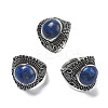 Natural Lapis Lazuli Adjustable Rings RJEW-I108-03AS-02-4