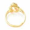 Clear Cubic Zirconia Initial Letter with Crown Adjustable Ring RJEW-M139-17U-3