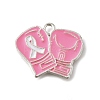 Breast Cancer Pink Awareness Ribbon Theme Alloy Enamel Pendants ENAM-C026-01J-S-1