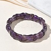 Bamboo Natural Amethyst Beads Stretch Bracelets for Women Men BJEW-K304-01G-2