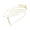 Brass Micro Pave Light Sky Blue Cubic Zirconia Wave Shaped Pendant Cable Chain Necklaces for Women NJEW-R005-01G-5