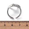 Stafish 304 Stainless Steel Open Cuff Rings for Women RJEW-F174-01P-5