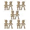 5Pcs Brass Micro Pave Clear Cubic Zirconia Pendants ZIRC-SZ0002-50-1
