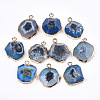 Electroplate Natural Agate Pendants G-T112-18E-1