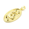 Brass Micro Pave Clear Cubic Zirconia Pendants KK-P263-04B-G-2