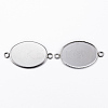 Tarnish Resistant 304 Stainless Steel Cabochon Connector Settings STAS-H394-01P-2