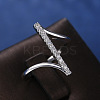 Brass Micro Pave Clear Cubic Zirconia Finger Rings for Women WG82572-03-2