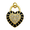 Brass Micro Pave Clear Cubic Zirconia Pendants KK-N241-LA824-5-NR-1