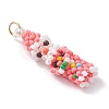 Easter Glass Seed Beaded Dwarf Pendants PALLOY-MZ01037-4