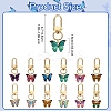 6Pcs Butterfly Alloy Enamel Pendant Decorations HJEW-YW00062-01-3