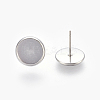 Tarnish Resistant Eco-Friendly 316 Surgical Stainless Steel Stud Earring Settings STAS-F181-01P-10mm-2
