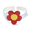 Flower Resin Cuff Bangle for Children BJEW-Q774-01D-2