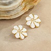 304 Stainless Steel Flower Stud Earrings LS-EJEW-A147-01G-1