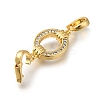 Brass Micro Pave Clear Cubic Zirconia Fold Over Clasps KK-H480-33G-2