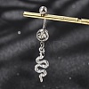Alloy Rhinestone Snake Curved Barbell Belly Rings LS-AJEW-R007-03P-05-1