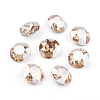 Pointed Back & Back Plated Glass Rhinestone Cabochons RGLA-J012-8mm-001GS-1