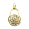 Rack Plating Brass Micro Pave Cubic Zirconia Pendants KK-D359-08G-1