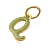 Ion Plating(IP) 304 Stainless Steel Enamel Alphabet Charms STAS-F308-02G-Q-2