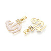 Brass Micro Pave Cubic Zirconia Enamel Pendants KK-L231-06G-02-2