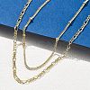 Brass Double Layer Necklaces NJEW-D302-53G-2