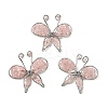 Butterfly Natural Rose Quartz Brooch G-A278-02P-08-1