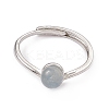 Natural Aquamarine Adjustable Rings RJEW-G273-11P-02-2