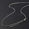 Brass Rolo Chains Necklaces for Women NJEW-D302-43P-3