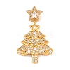 Christmas Brass Micro Pave Cubic Zirconia Pendants KK-F922-01G-1