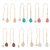 6 Pairs 6 Colors Resin Teardrop Dangle Earrings EJEW-AN0001-21-1