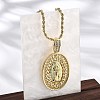 Brass Cubic Zirconia Pendant Necklaces for Women NJEW-U034-01B-G-2
