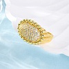 Brass Micro Pave Clear Cubic Zirconia Cuff Rings for Women RJEW-Q009-02G-5