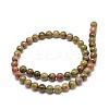Natural Gemstone Unakite Round Bead Strands G-P075-35-10mm-2