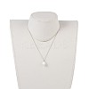 304 Stainless Steel Shell Pearl Beaded Pendant Necklaces NJEW-JN01306-4
