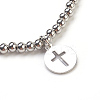 304 Stainless Steel Beads Stretch Charm Bracelets BJEW-JB03862-03-2