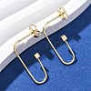 Brass Cube Stud Earrings EJEW-S280-04G-1